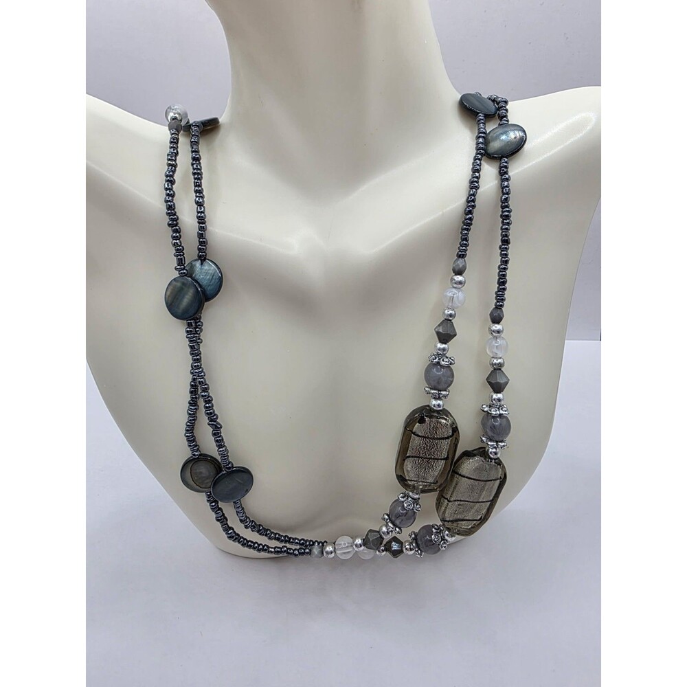 Vintage Bohemian Chic Long Necklace Assorted Bead 60"